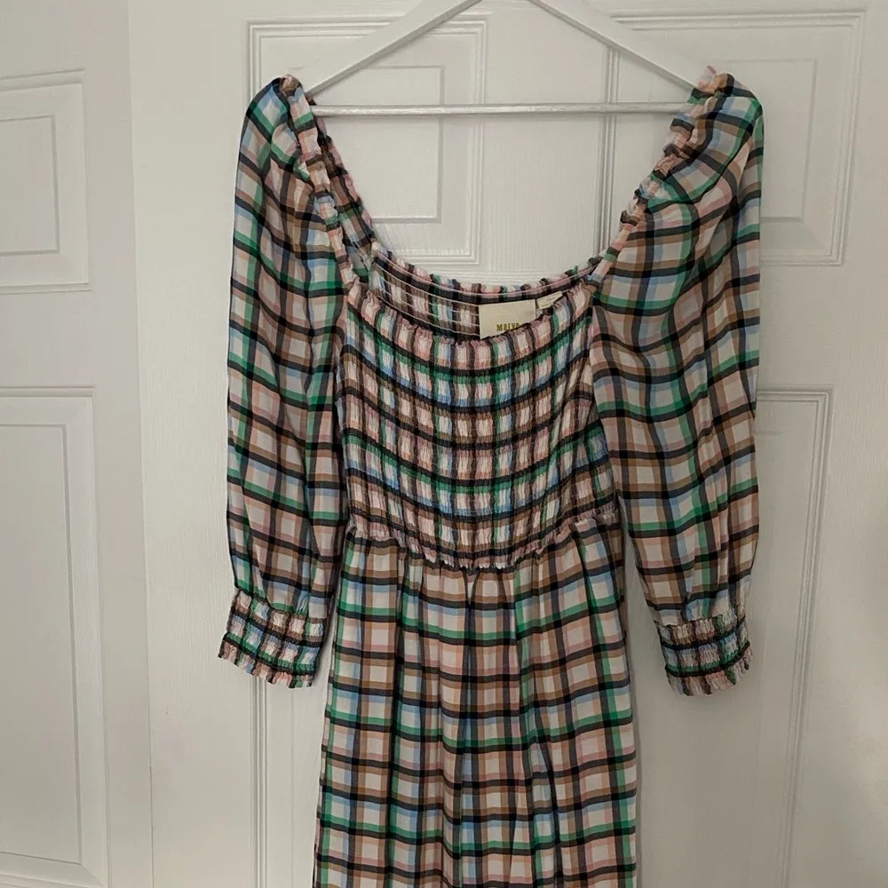 Maeve by Anthro Cerie Smocked Plaid Checker Maxi Dress with Balloon Sleeves - Image 4