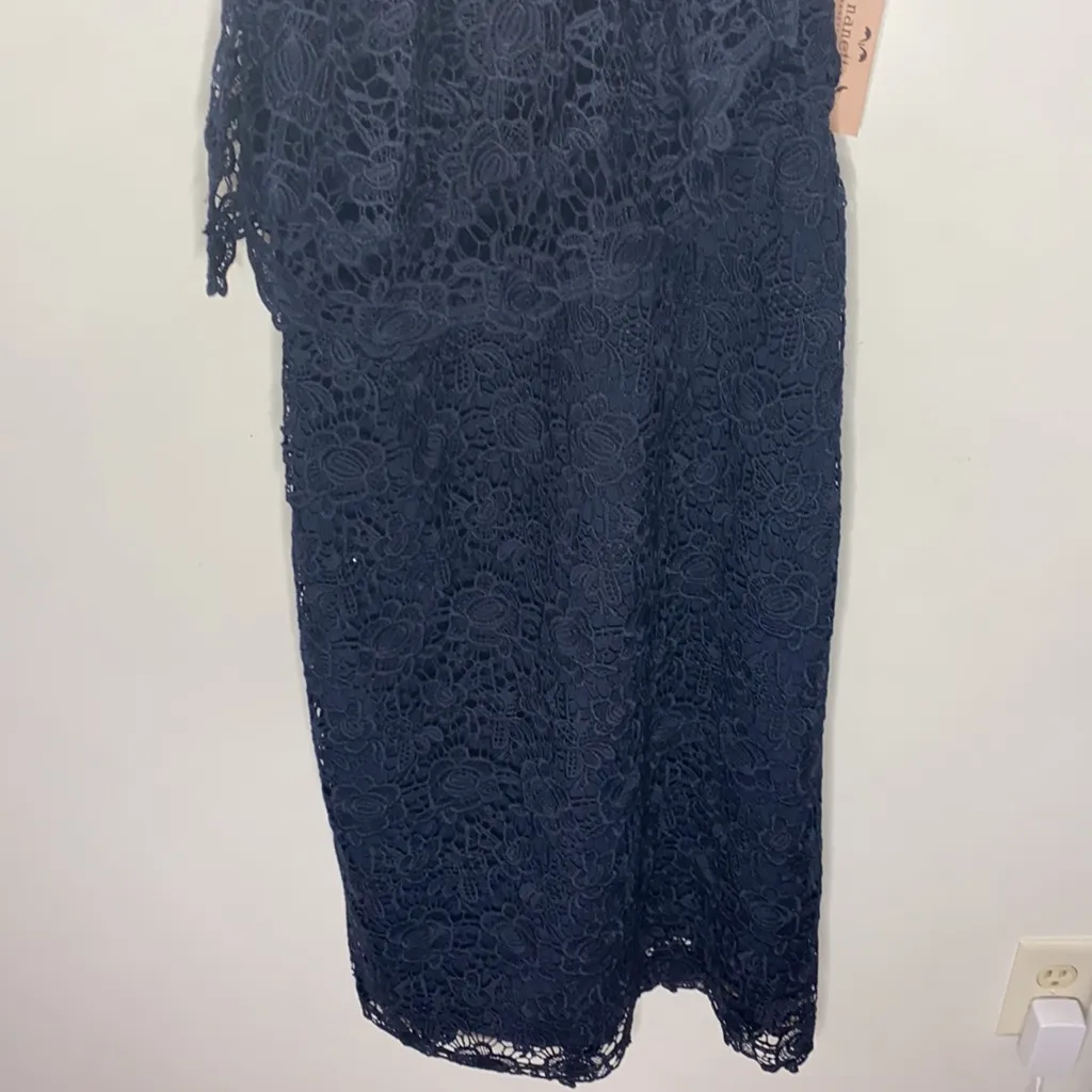 Nanette Lepore one shoulder lace sheath dress sz 8 - Image 8