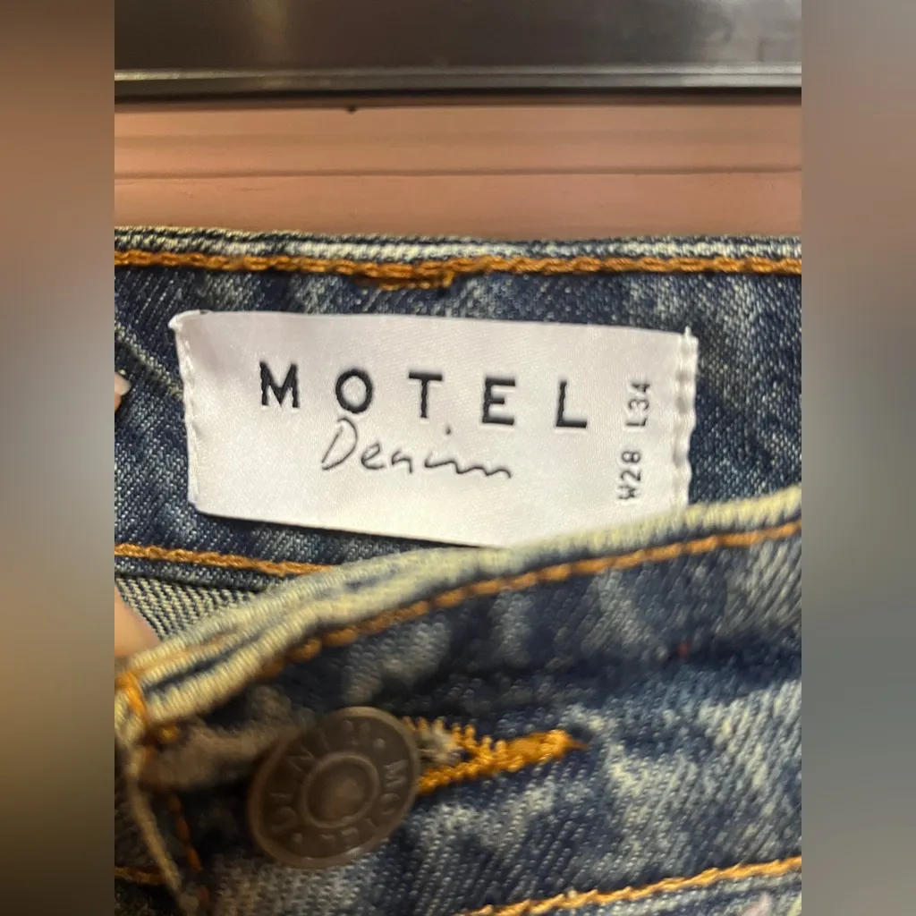 Motel Rocks wide-leg denim jeans Size W28 L34  Dark Vintage Wash - Image 3