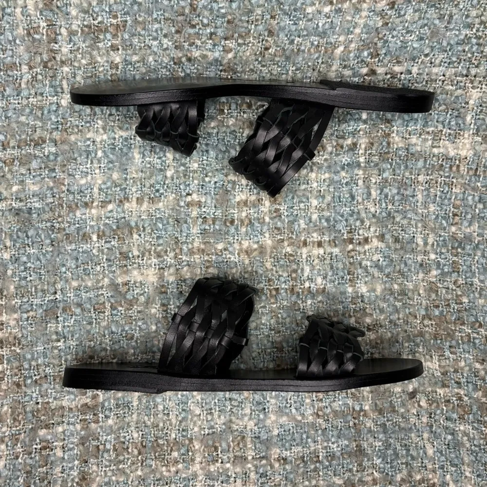 Ancient Greek Sandals Melia Woven Braided Leather Sandals in Black Size 6 - Image 8