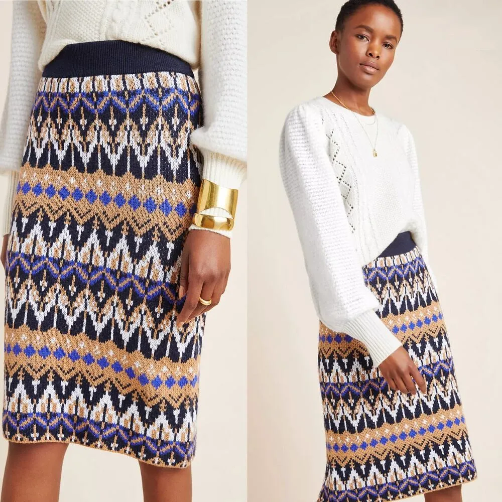 Anthropologie Saoirse Sweater Midi Skirt Knit Pencil Straight Skirt Sz Small NWT - Image 6