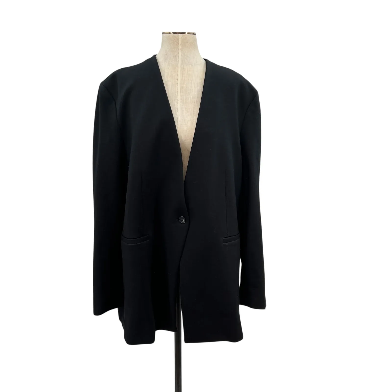 Spanx Perfect Collarless Blazer Jacket Ponte Knit Black Plus Size 2X - Image 3