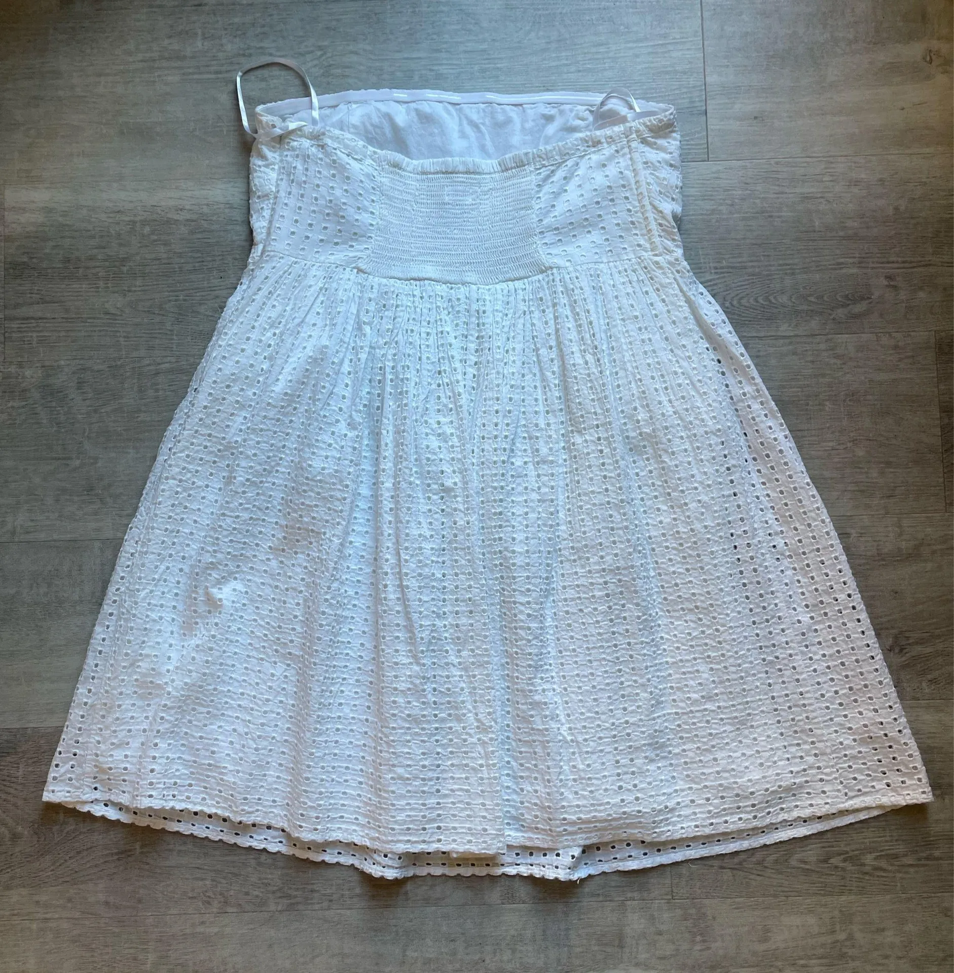 (NWT) Old Navy Strapless Eyelet Cotton White Dress Size 18P - Image 8
