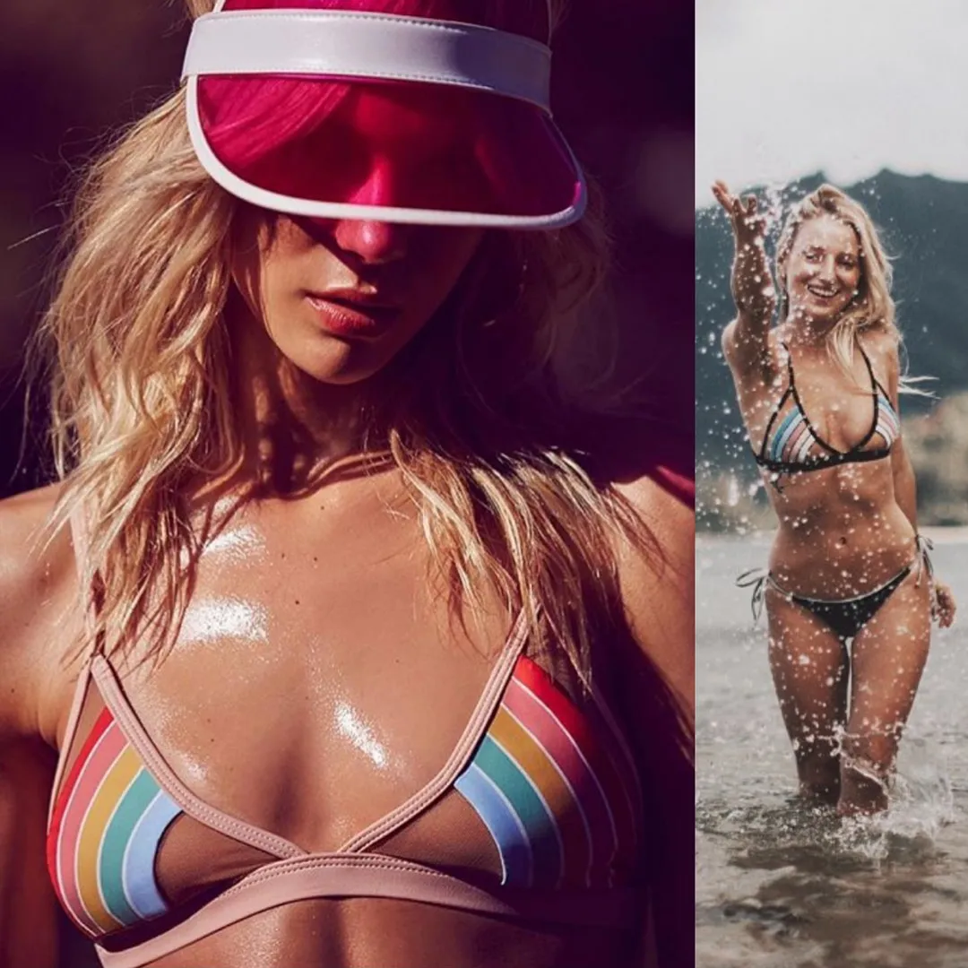 Pacific & Driftwood Nude Mesh Cut Out Bikini Top - Image 8