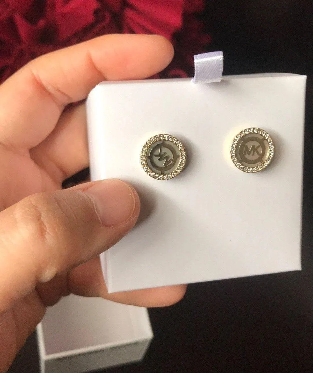 earrings Stu in gold in gift box - Image 5