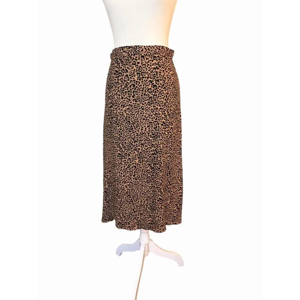 Reformation Leopard Print Midi Skirt Sz 2 - Image 2