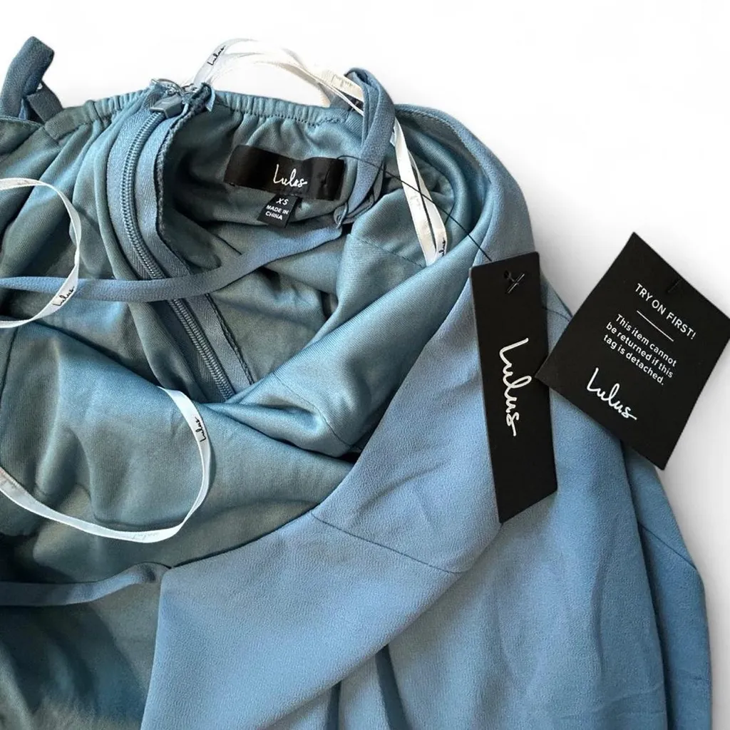 NWT Lulu’s Mythical Kind of Love Slate Blue Maxi Dress Women’s Size XS - Image 8