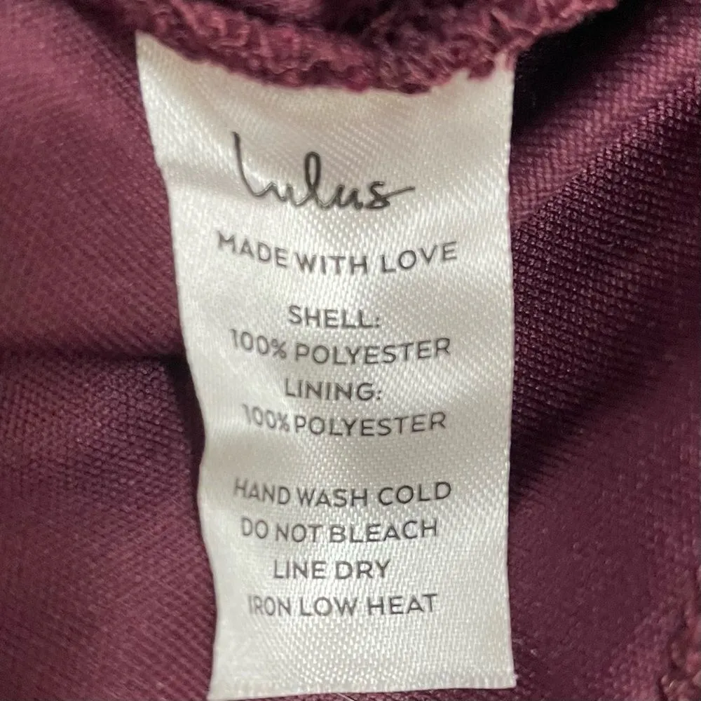 Lulus Love Poem Burgundy Lace Halter Mini Dress Size Small Valentine's Day Date - Image 11