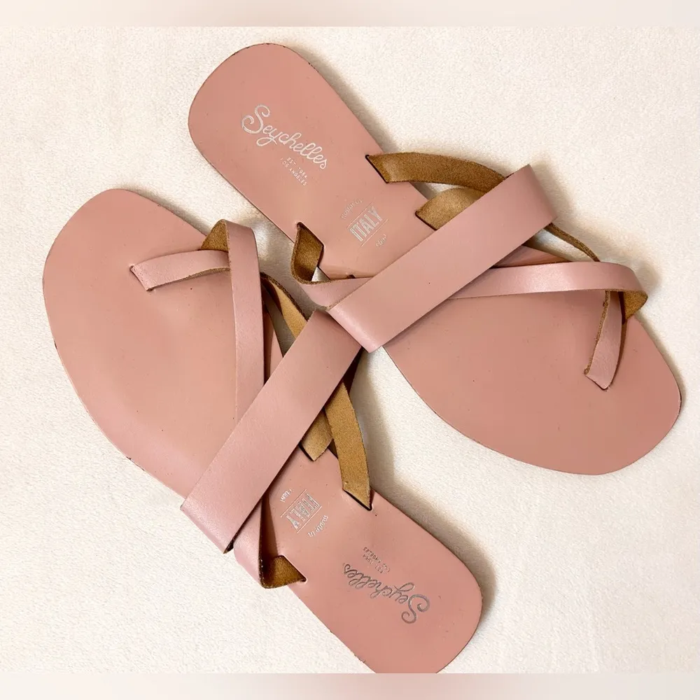 Seychelles Destiny Pink Leather Sandals Size 8.5 - Image 7