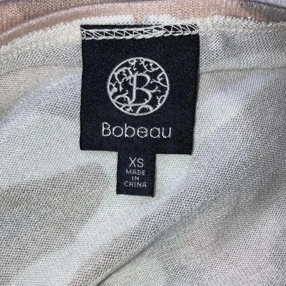 Bobeau Soft Camo Print V-Neck Sweater Top Long Sleeve Blouse Shirt Knit Cream XS - Image 5