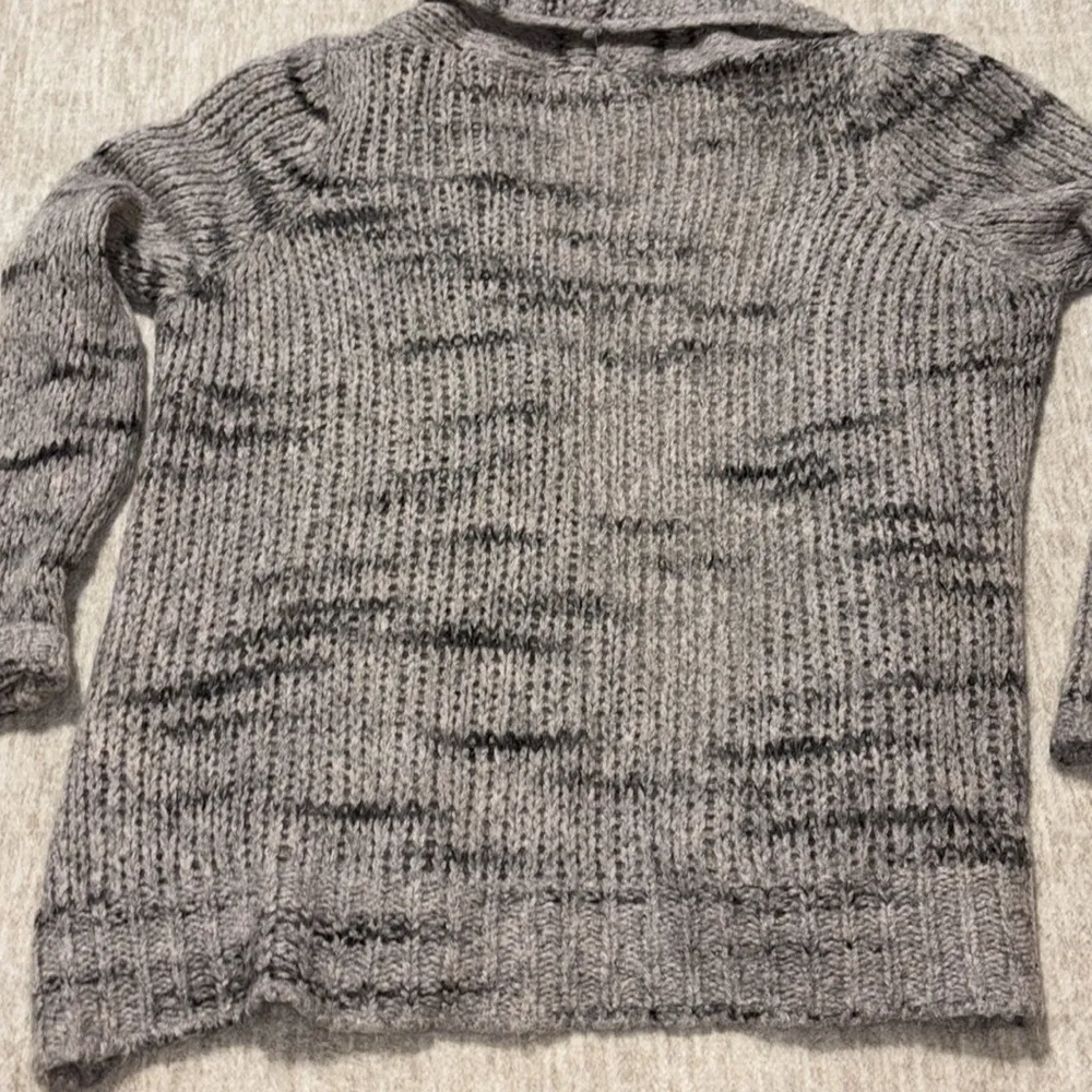 1x large XL Elsamanda Wool blend Mohair GREY mix cardigan chunky knit Gray - Image 5