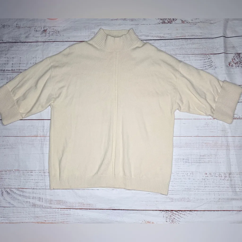 Gerard Darel Beige Turtleneck Sweater three -quarter length 100%Wool size3 - Image 2