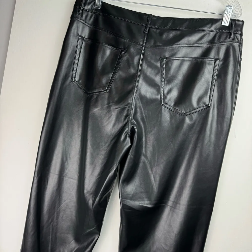 Joie Faux Leather Straight Leg Pants Sz 16 Black  Limited Edition - Image 11