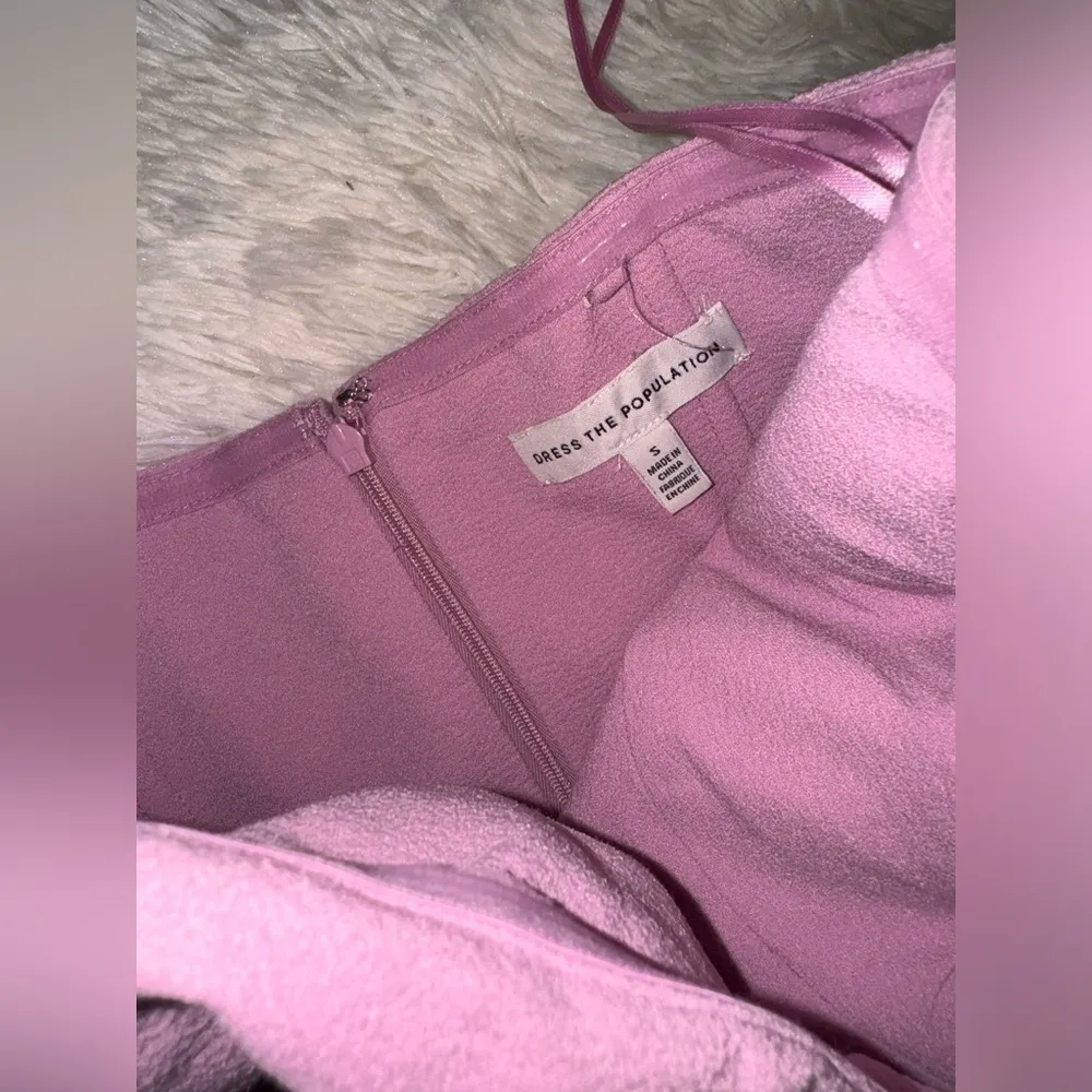 NWOT Dress the Population Kai Strapless Slit Gown Evening lavender sz S - Image 4