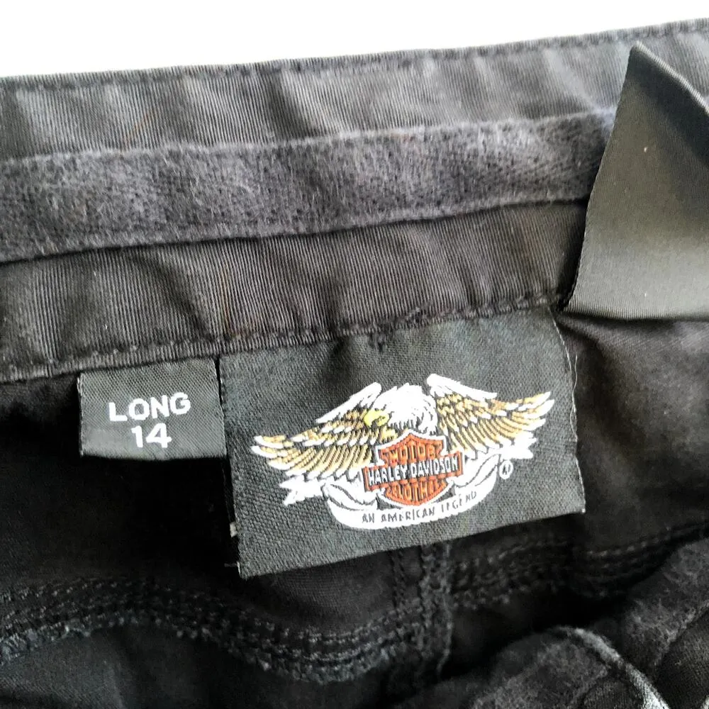 harley davidson black cargo pants size 14 long - Image 3