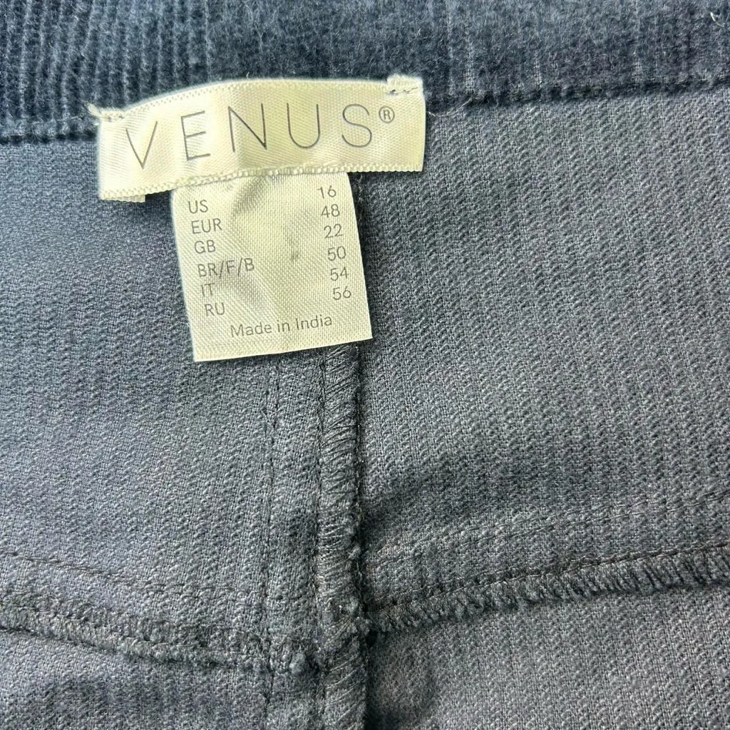 Venus Navy Corduroy Flare Pants | 16 Tall - Image 6