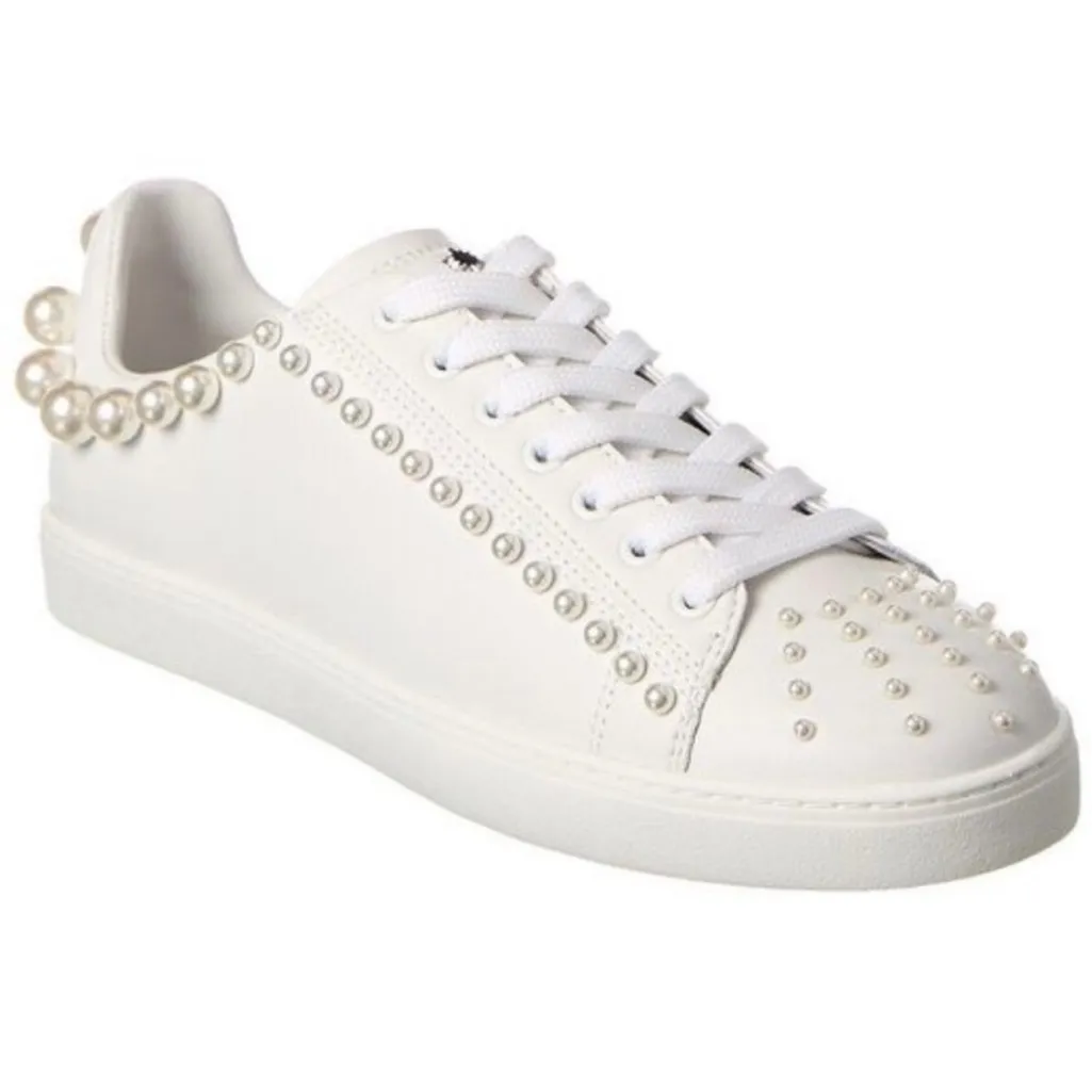 Stuart Weitzman Goldie Sneakers in White Action Leather - Image 2