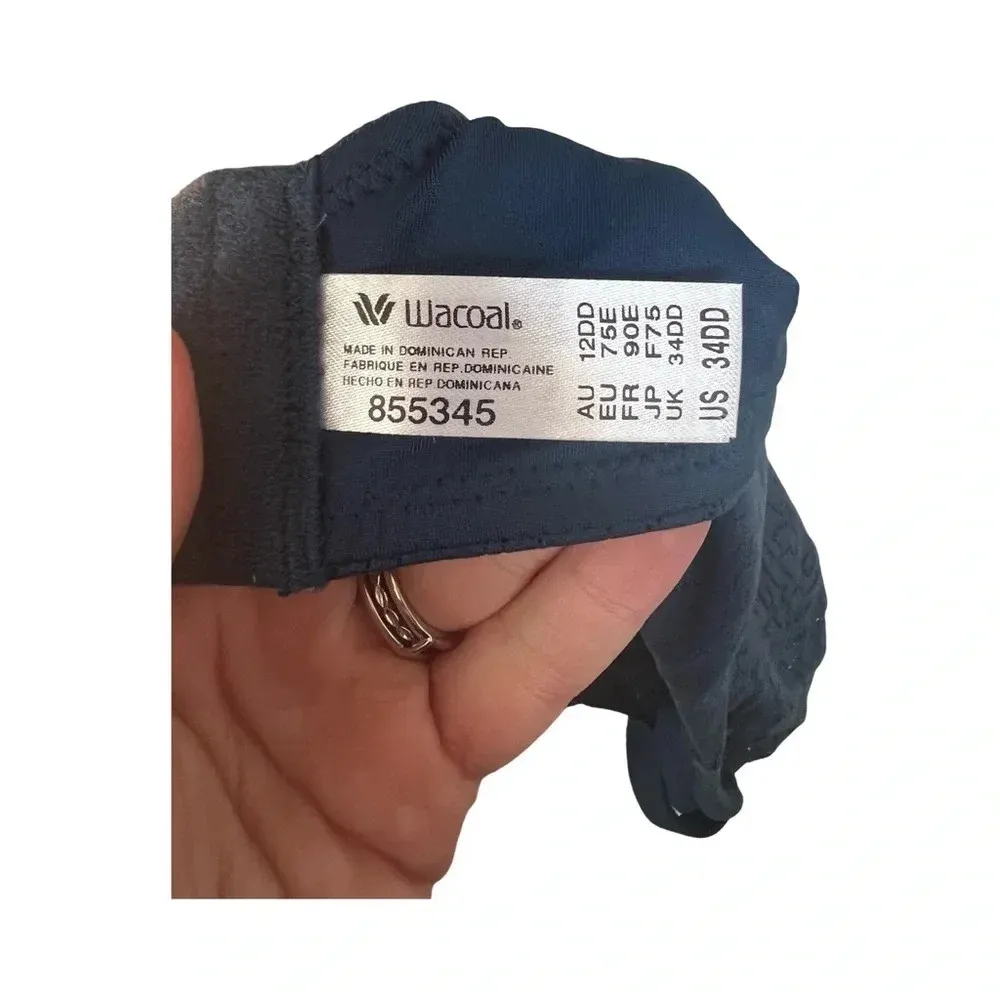 WACOAL INSIDE JOB UNDERWIRE Full Coverage BRA 855345 Navy WOMEN'S‎ SIZE 34DD - Image 3