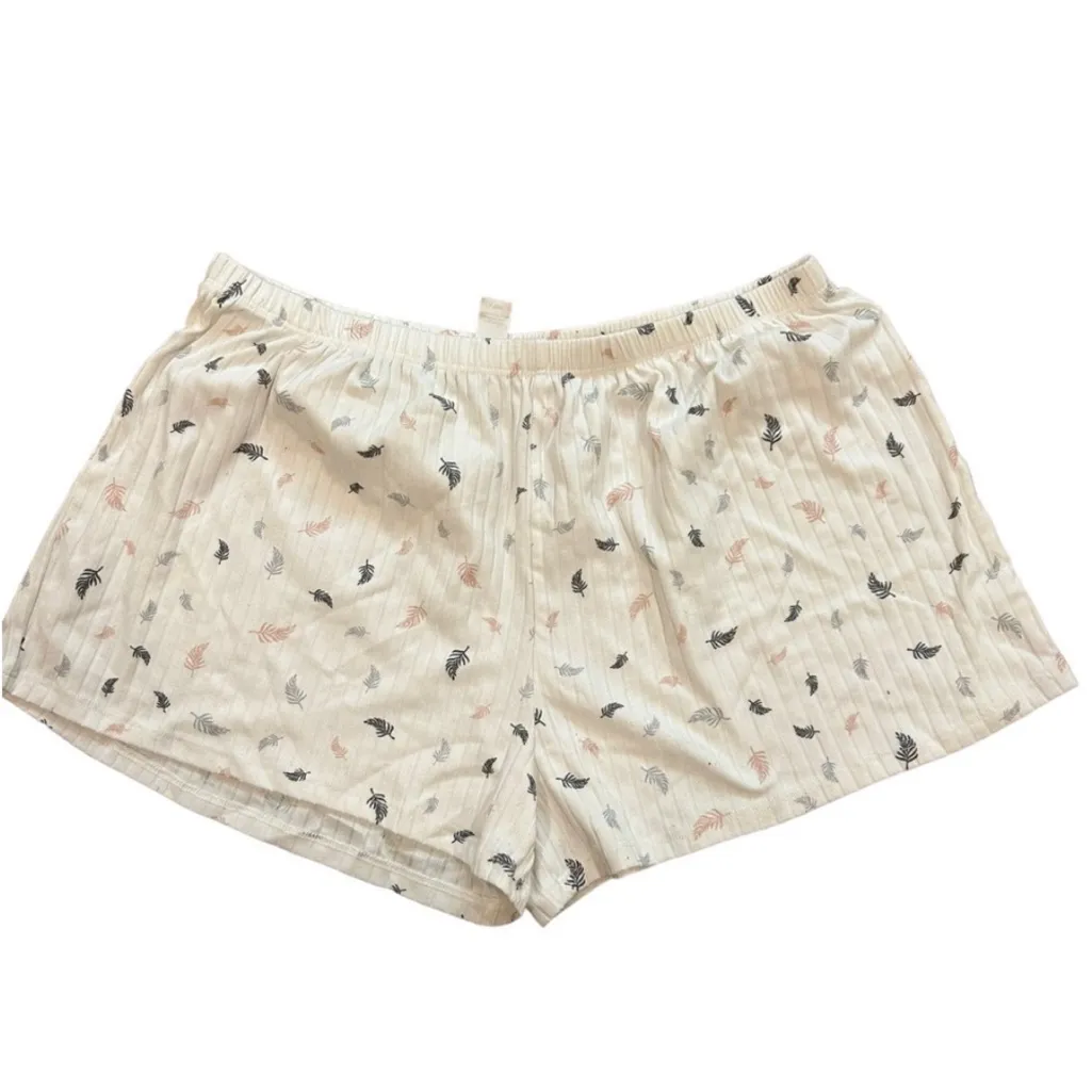 Flora Nikrooz Feather Print Short Sleeve Super Soft pajama set size large - Image 3