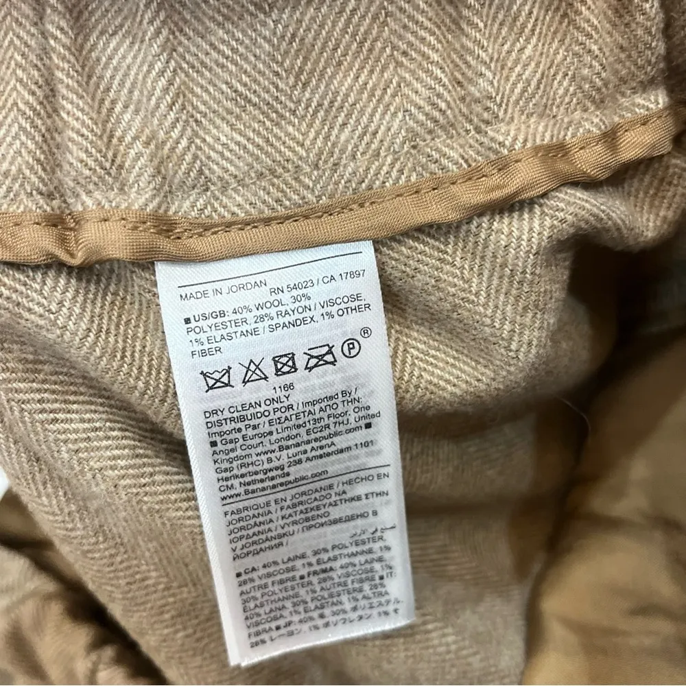 Women’s Banana Republic Tweed Wide Leg Brown Trousers dressy pants sz Medium - Image 8