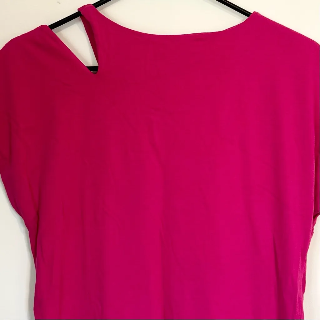 INC International Concepts Fuchsia Top with Asymmetric Cutout Neckline - Image 5
