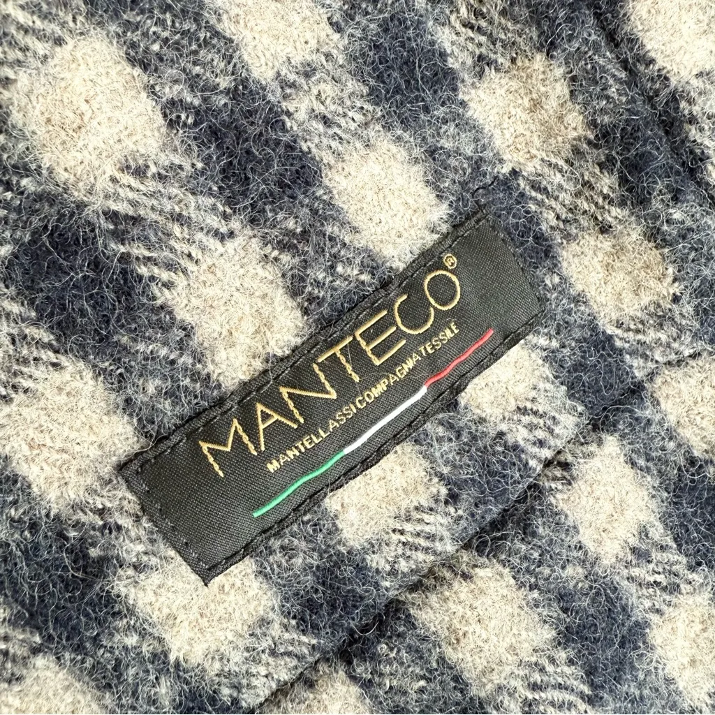 Marc O’Polo Wool Gingham Overshirt Navy Blue Cream Sz 38EU - Image 14