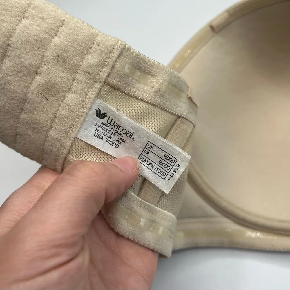 Wacoal Cream lined red carpet Strapless Bra 34DDD 34F 854119 - Image 6