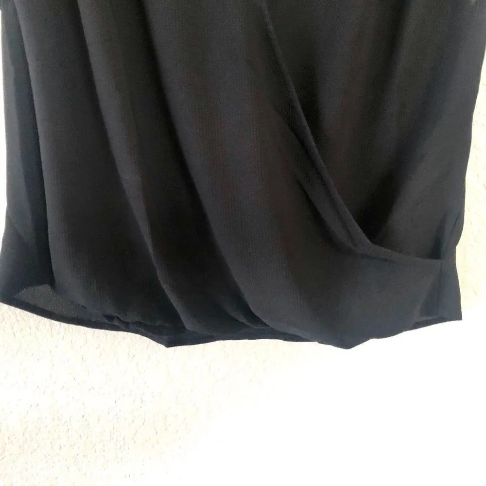 Gibson black draped faux wrap top Size undefined - Image 6