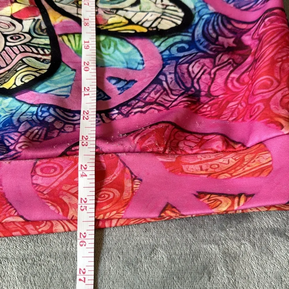 Peace &‎ neon sweatshirt, BOHO, WHIMSICAL, HIPPIE Green Size L - Image 5