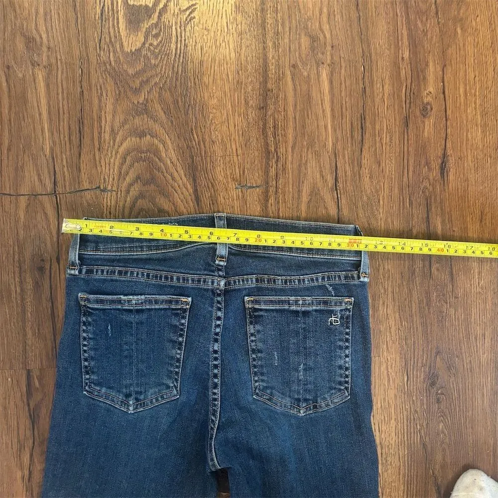 Rag & Bone Women's Skinny Jeans Size 24 Blue Distressed Raw Hem - Image 10