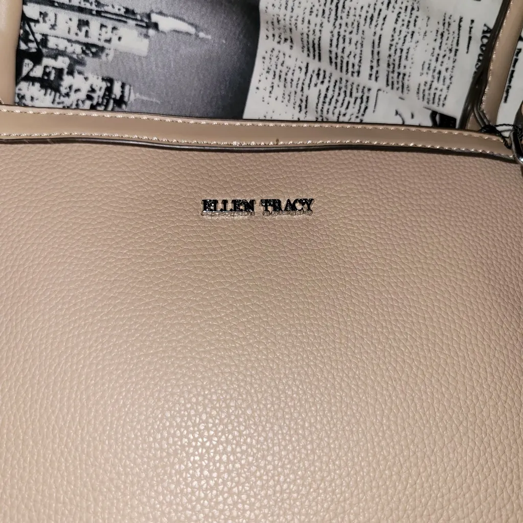 Ellen Tracy Pebble Grain Chain Tote Bag - Image 10