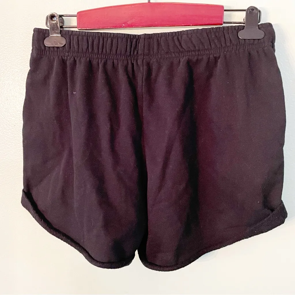 Playboy By PacSun Size Medium Black Bunny Rolled Shorts Pull‎ On Cotton - Image 5
