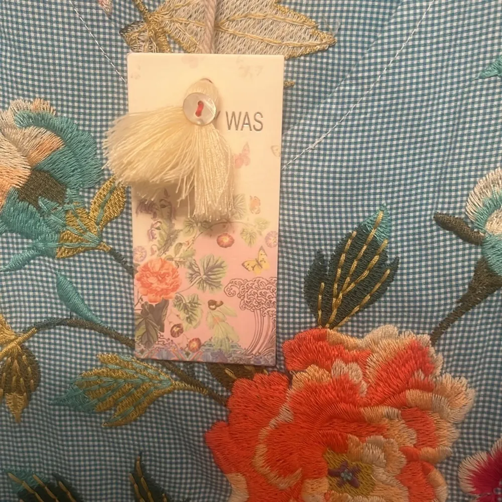 Johnny Was Adele Drape Tunic Dress preppy floral plaid boho resort cruise New S - Image 10