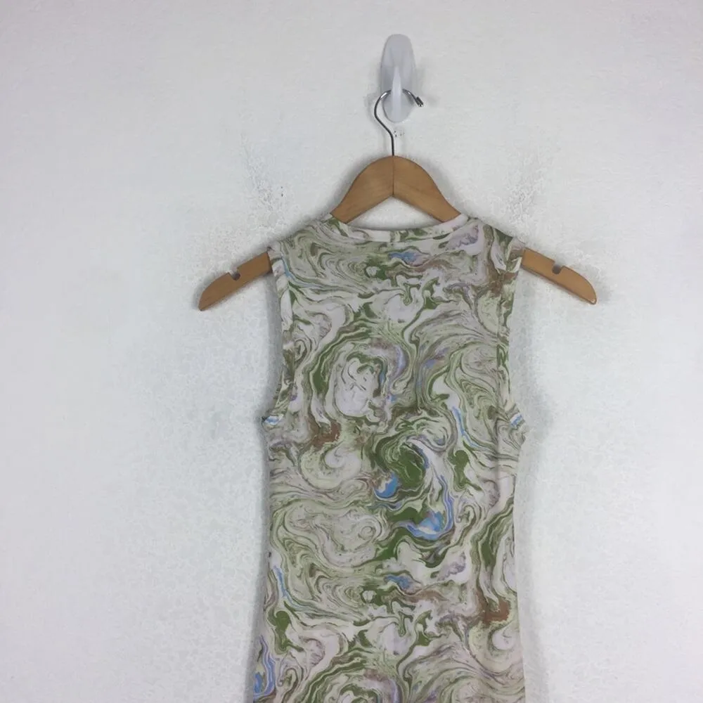 Aritzia Wilfred Possibility Marble Midi Dress XXS Stretch Jersey Abstract - Image 14