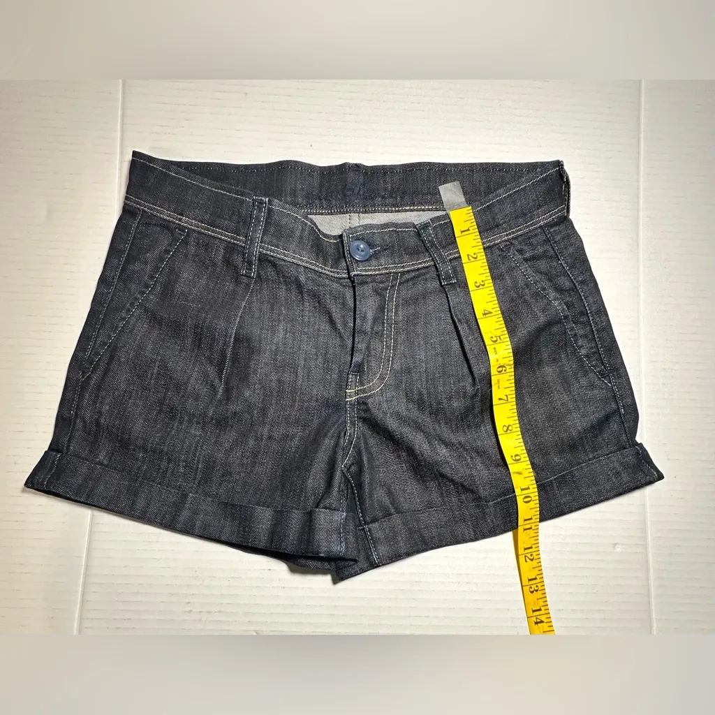 7 For All Mankind‎ Shorts Women’s Size 25 Dark Blue Pleated Denim Pockets Summer - Image 5
