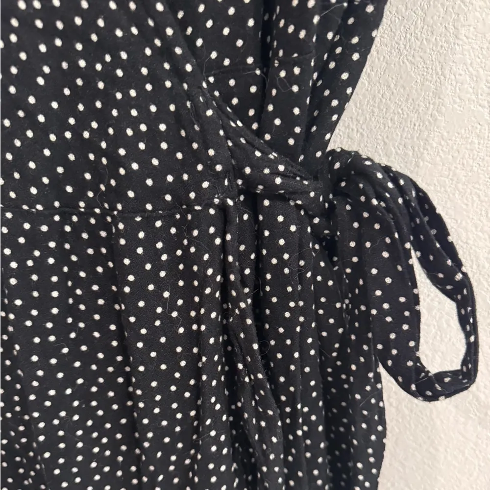 Black Polka Dot Wrap Dress - Image 2