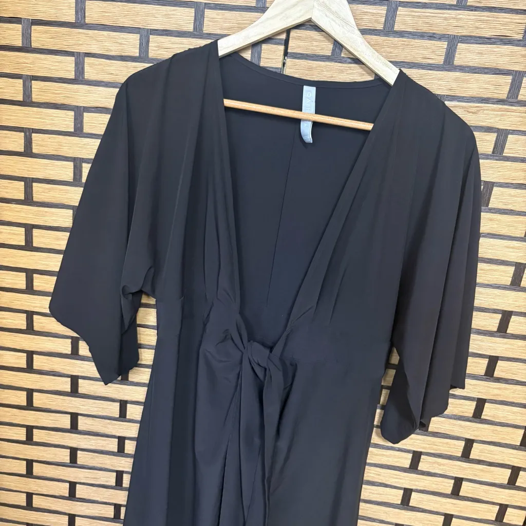 Athleta Black Tie Front Cardigan Size Small - Image 3