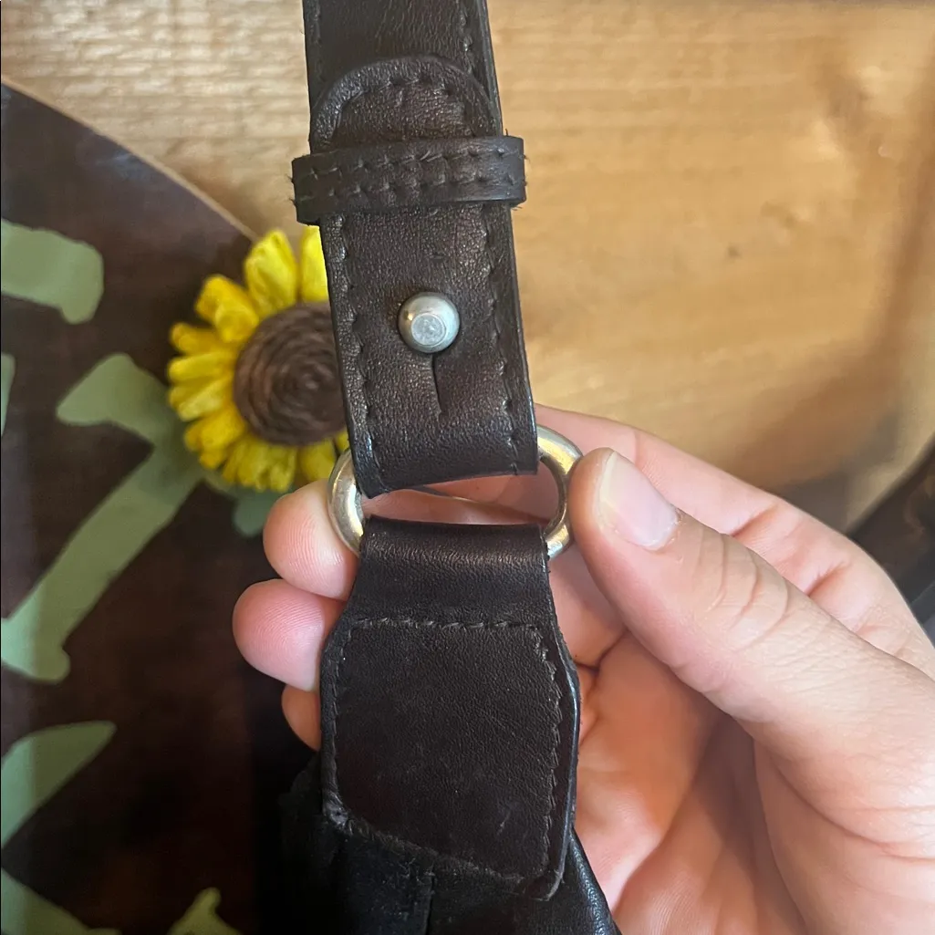 Scully Happy Trails Leather Embroidered Cowboy Cowgirl Purse Shoulder Bag NWOT Black - Image 5