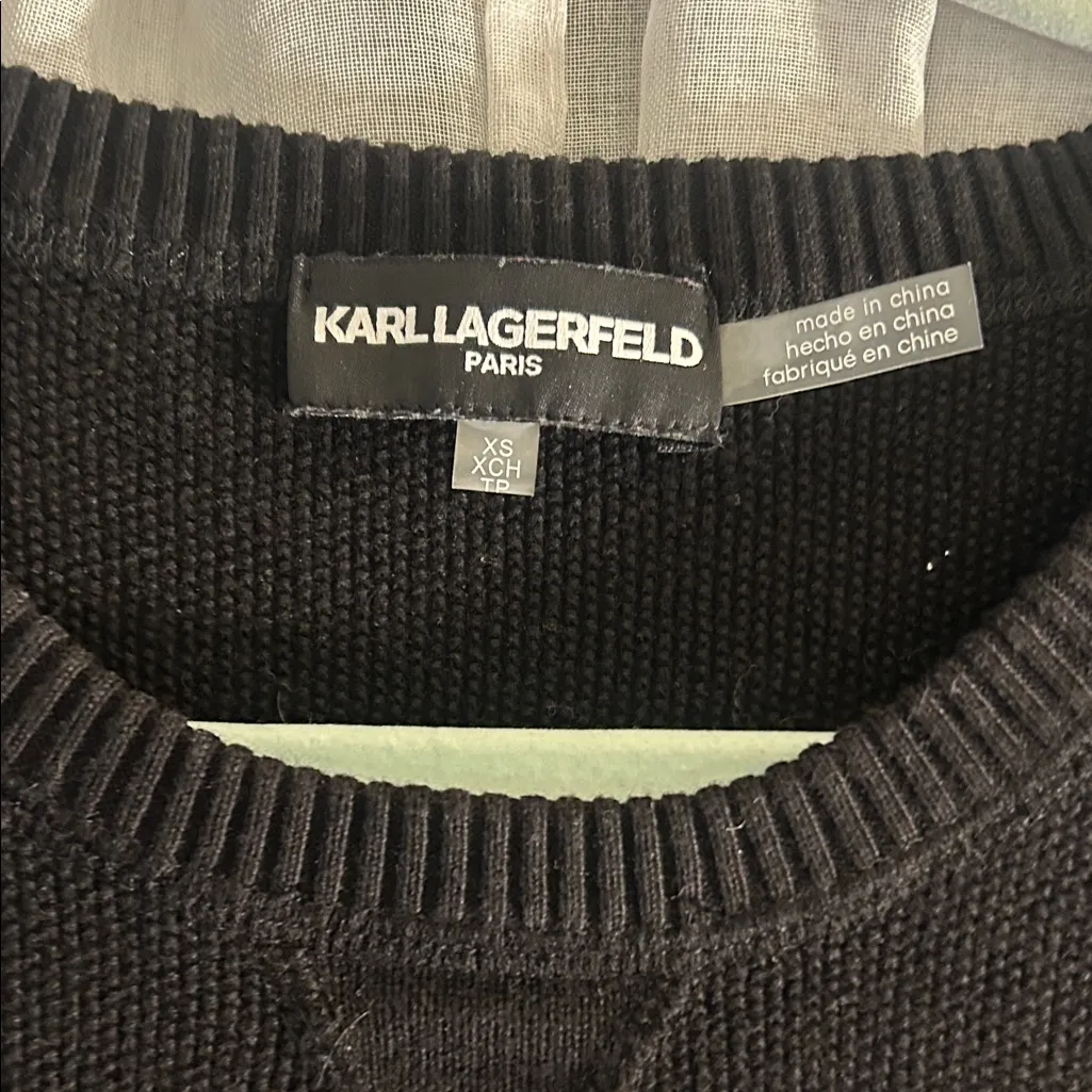 Karl Lagerfeld Size XS Black Pullover with Heart Logo - Image 4