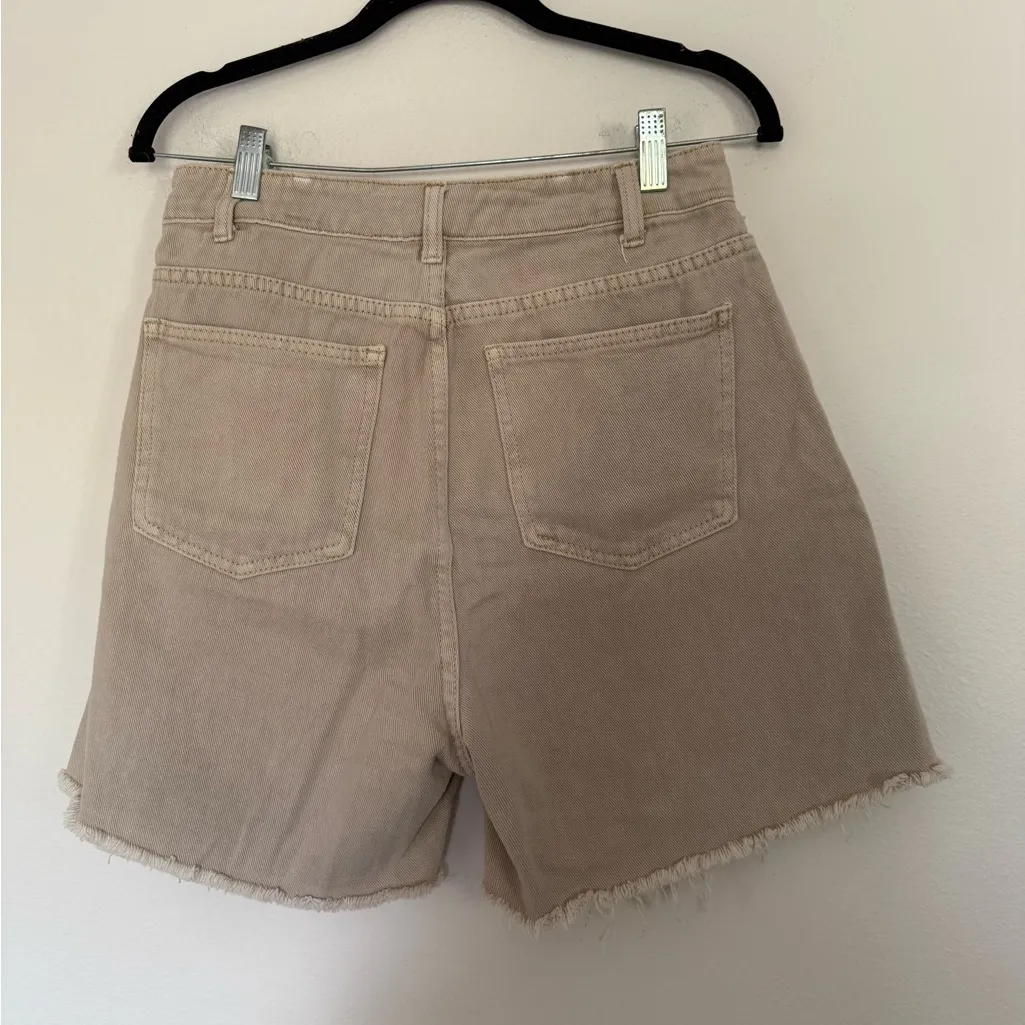 DISSH Tan Frayed Hem Jean Shorts Size 10 - Image 3