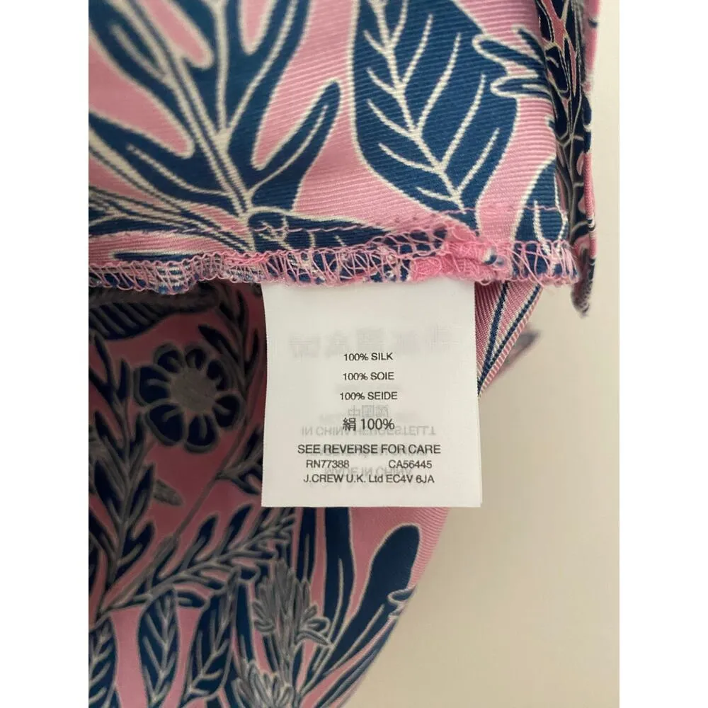Abigail Borg for J Crew Pink Blue Floral Paisley Silk Tank Sleeveless Top 4 - Image 8
