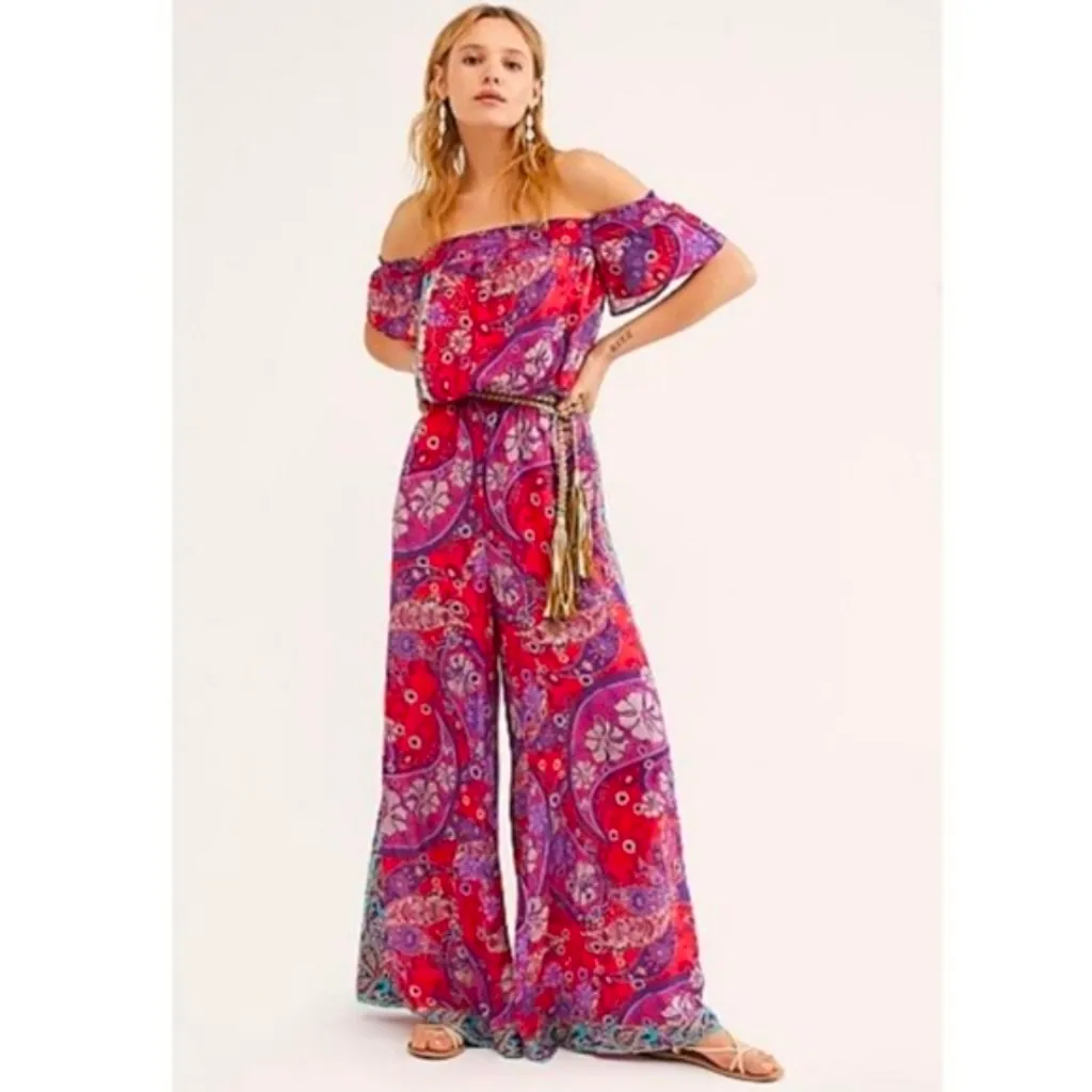 Free People Carmen Print Jumpsuit Size Small - Image 2