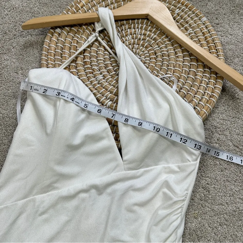 NWT Katie May Los Angeles Brittany Gown Maxi Dress Party Silver Dusted Ivory M - Image 16