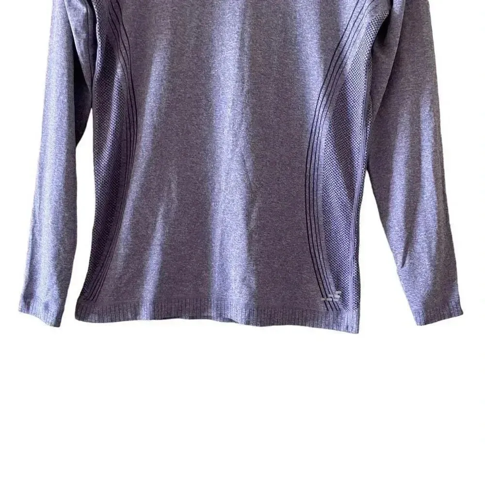 BCG Heather Purple Women’s Crewneck Long Sleeves Thumbhole Sporty SZ M #1150 - Image 5