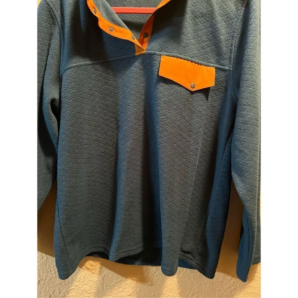 ZYIA Active Wicked Teal Fleece Snap Button Pullover Top Size Large - Image 4