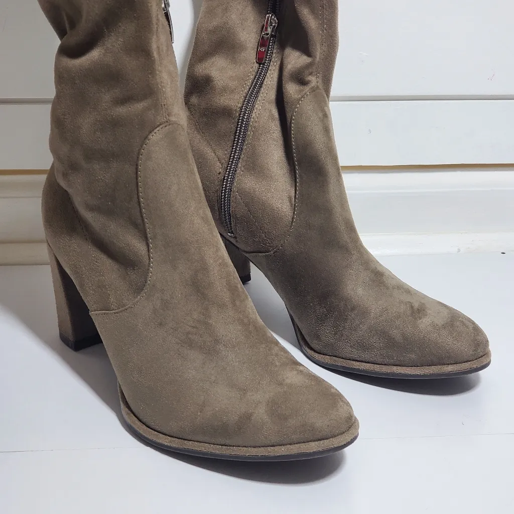 Marc Fisher Over the Knee Boots Suede Taupe Size 8M - Image 7