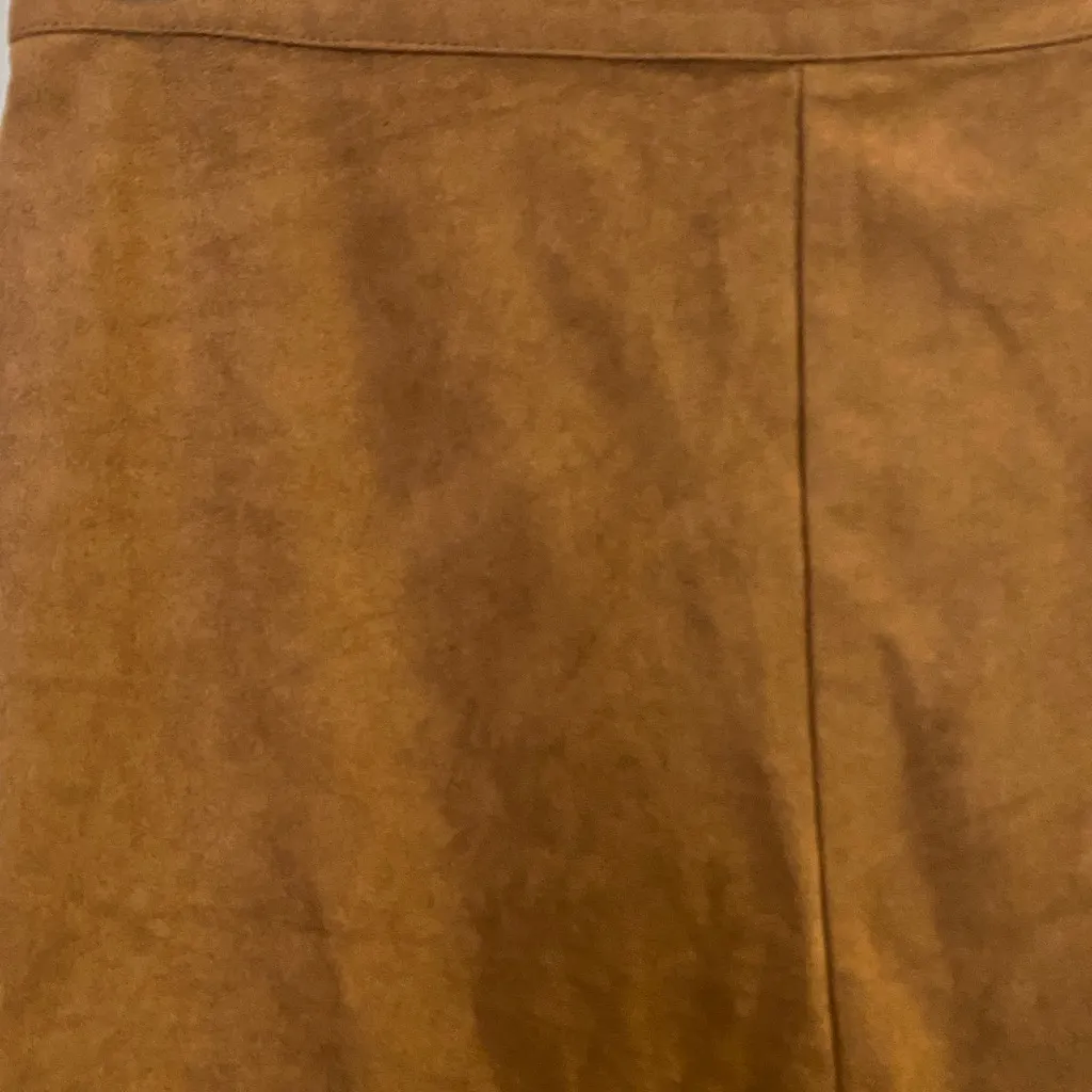 Sans Souci Womens Brown Faux Suede Mini Skirt M Medium Waist 28” - Image 2