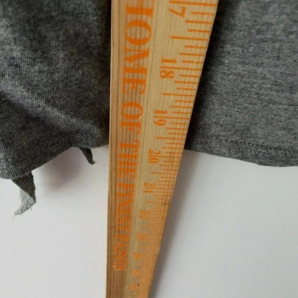 City Streets Twist Tee Shirt Crop Top American Flag Heart Womens Gray Small S - Image 6