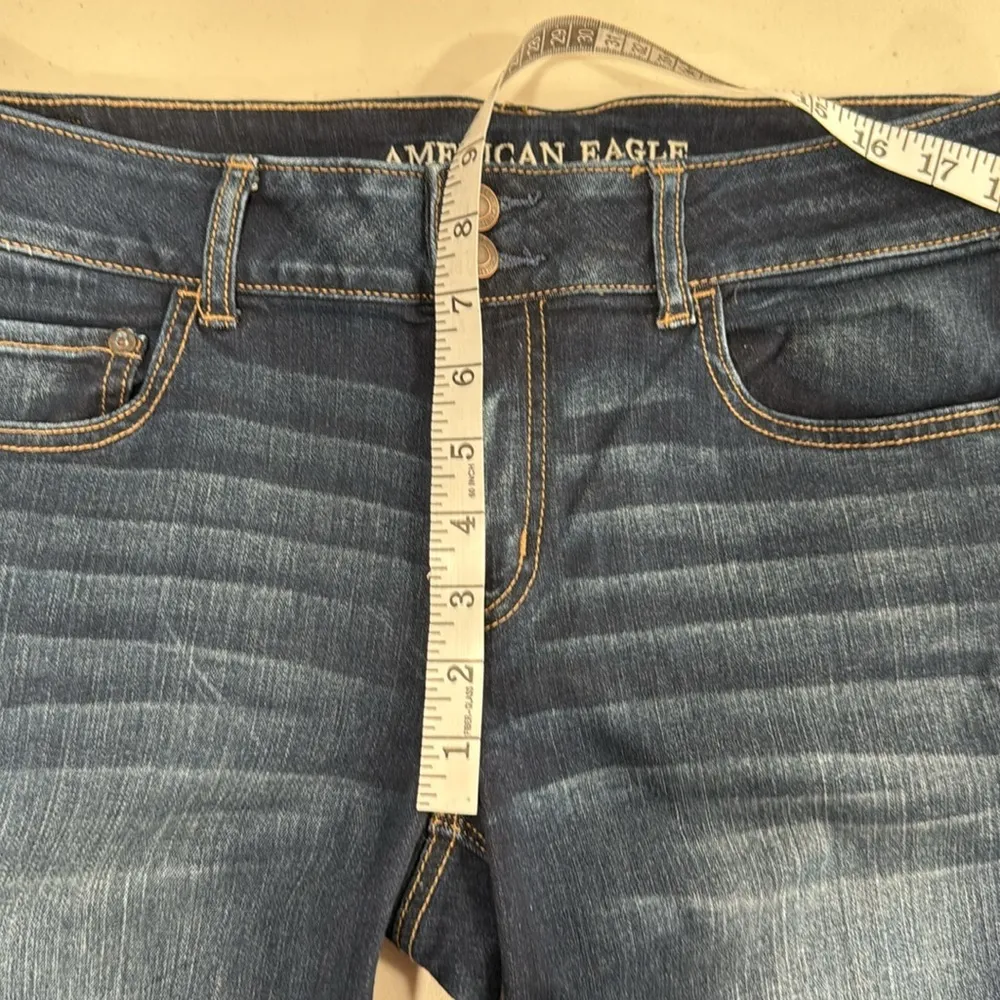 American Eagle Outfitters Blue Artist Flare Jeans Size 14 X Long EUC - Image 8