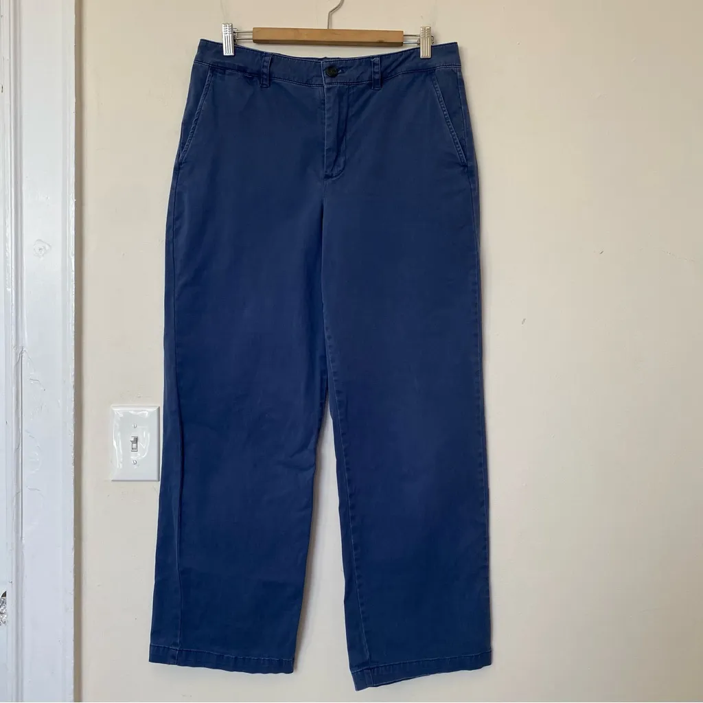 ALEX MILL Women’s Sloane Chino Pants Relaxed Straight Leg Washed Blue Sz 8 - Image 3